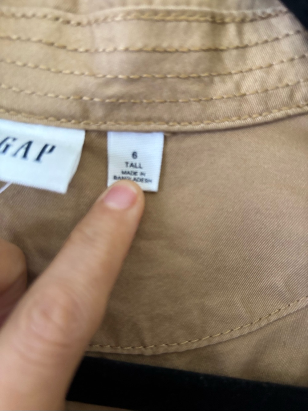 GAP Tan Utility Shirt Dress with Waist Tie - Picture 2 of 4